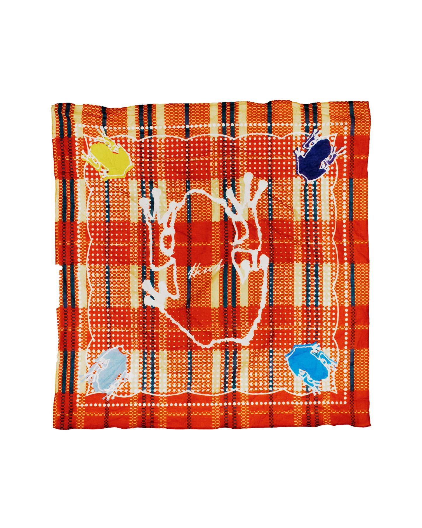 FAT FROG PLAID BANDANA RED