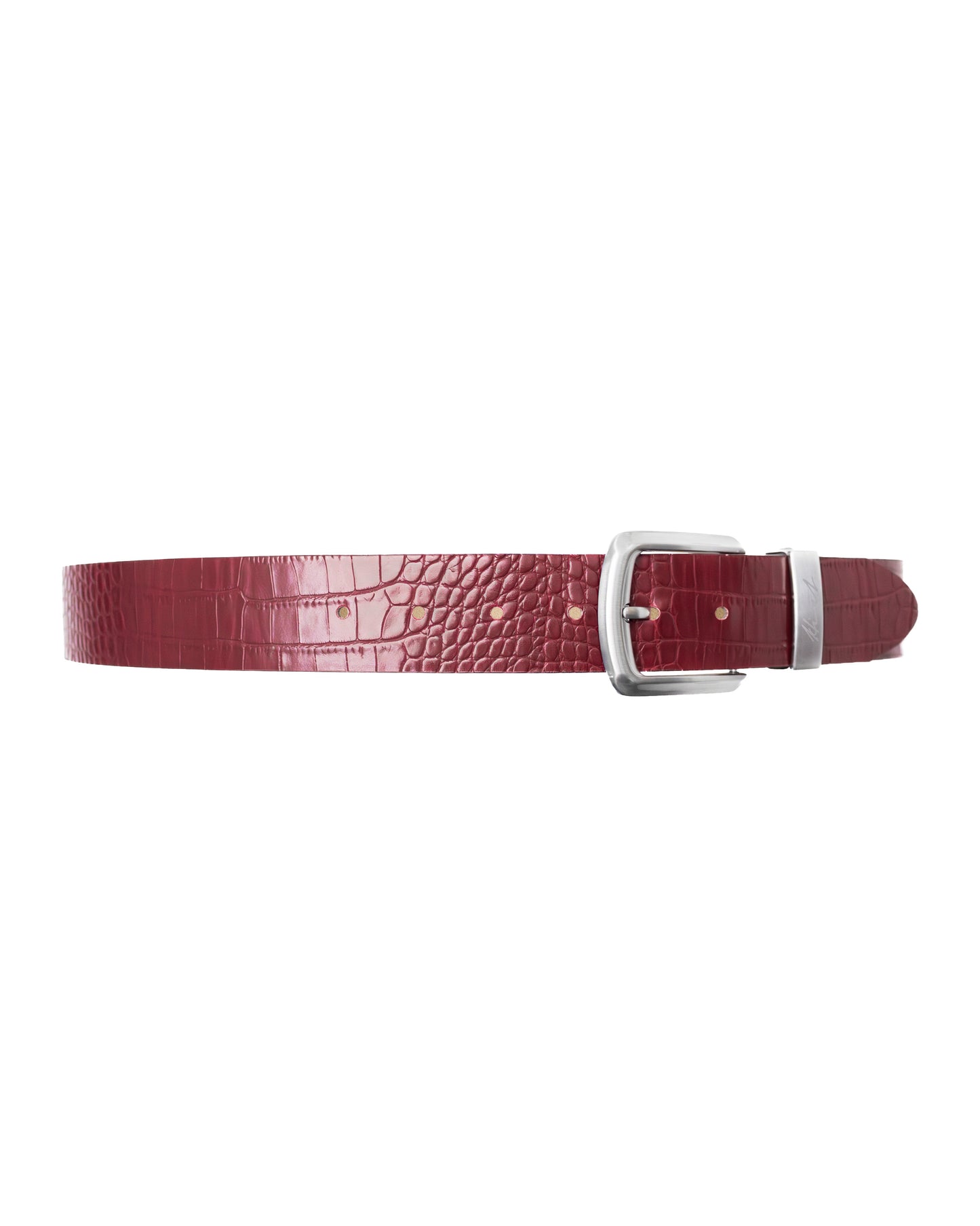 CROC BELT - BURGUNDY