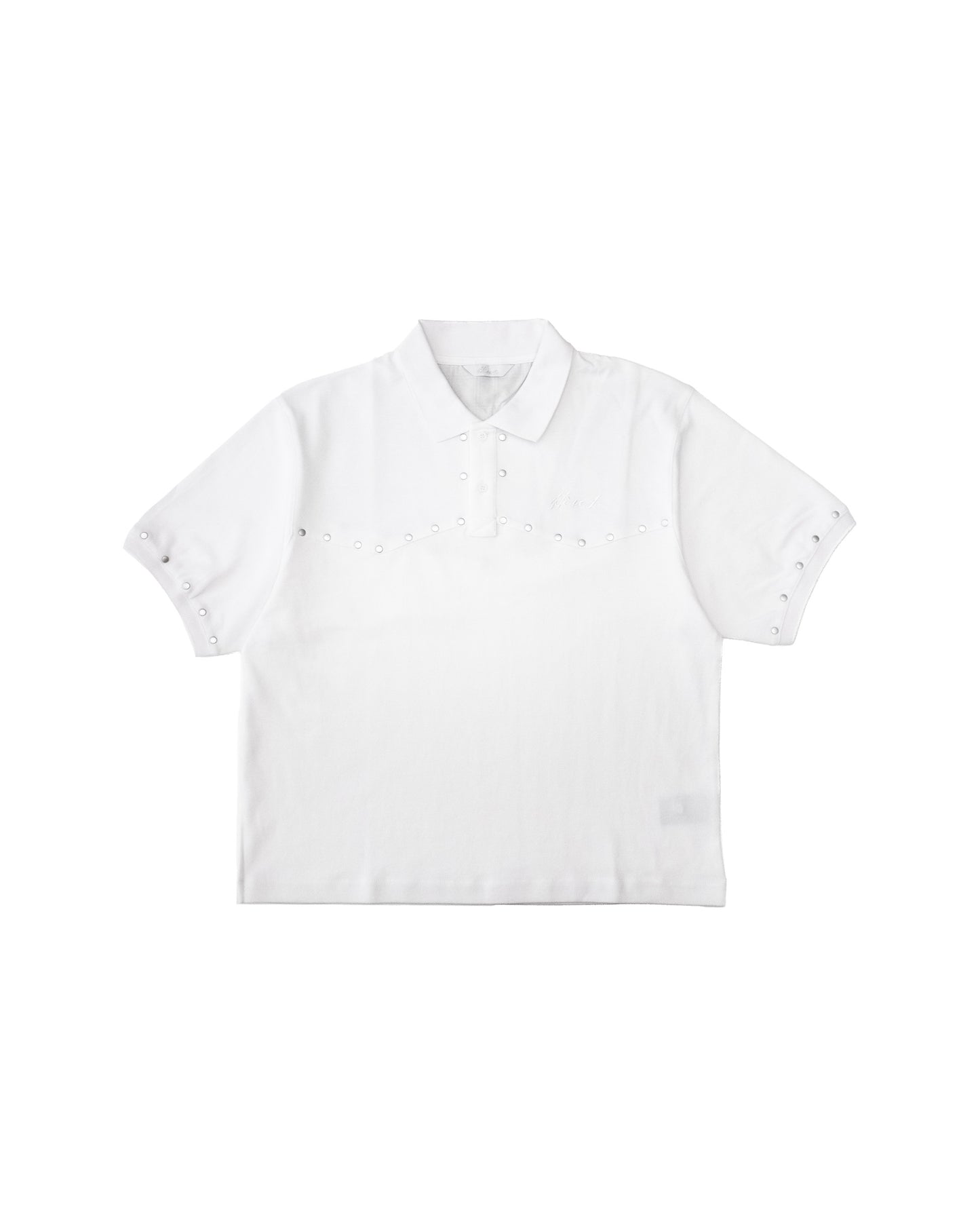 STUDDED POLO - WHITE