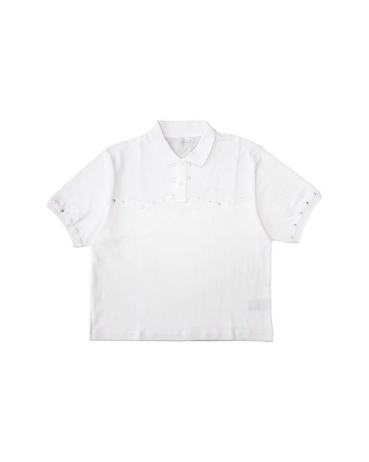 STUDDED POLO - WHITE
