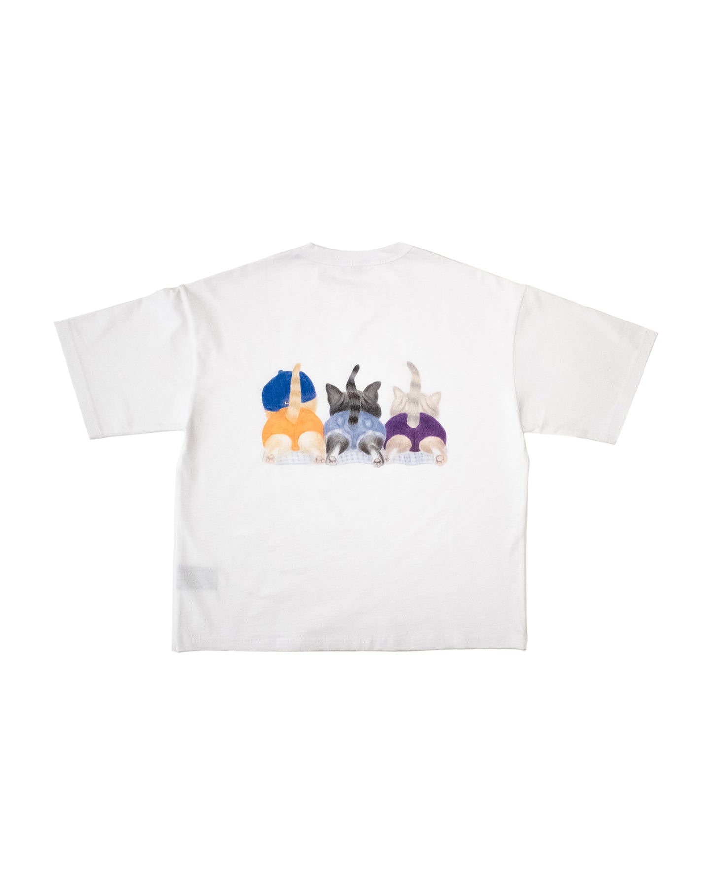 LAZY KITTIES TEE - WHITE