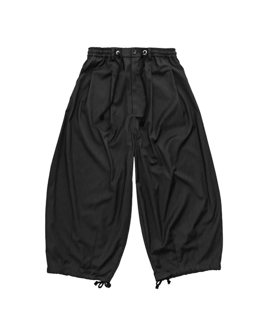 PINSTRIPE BALLOON PANTS - BLACK