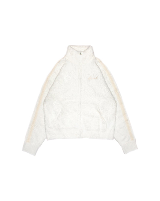 LACED SHAGGY TRACK TOP - WHITE